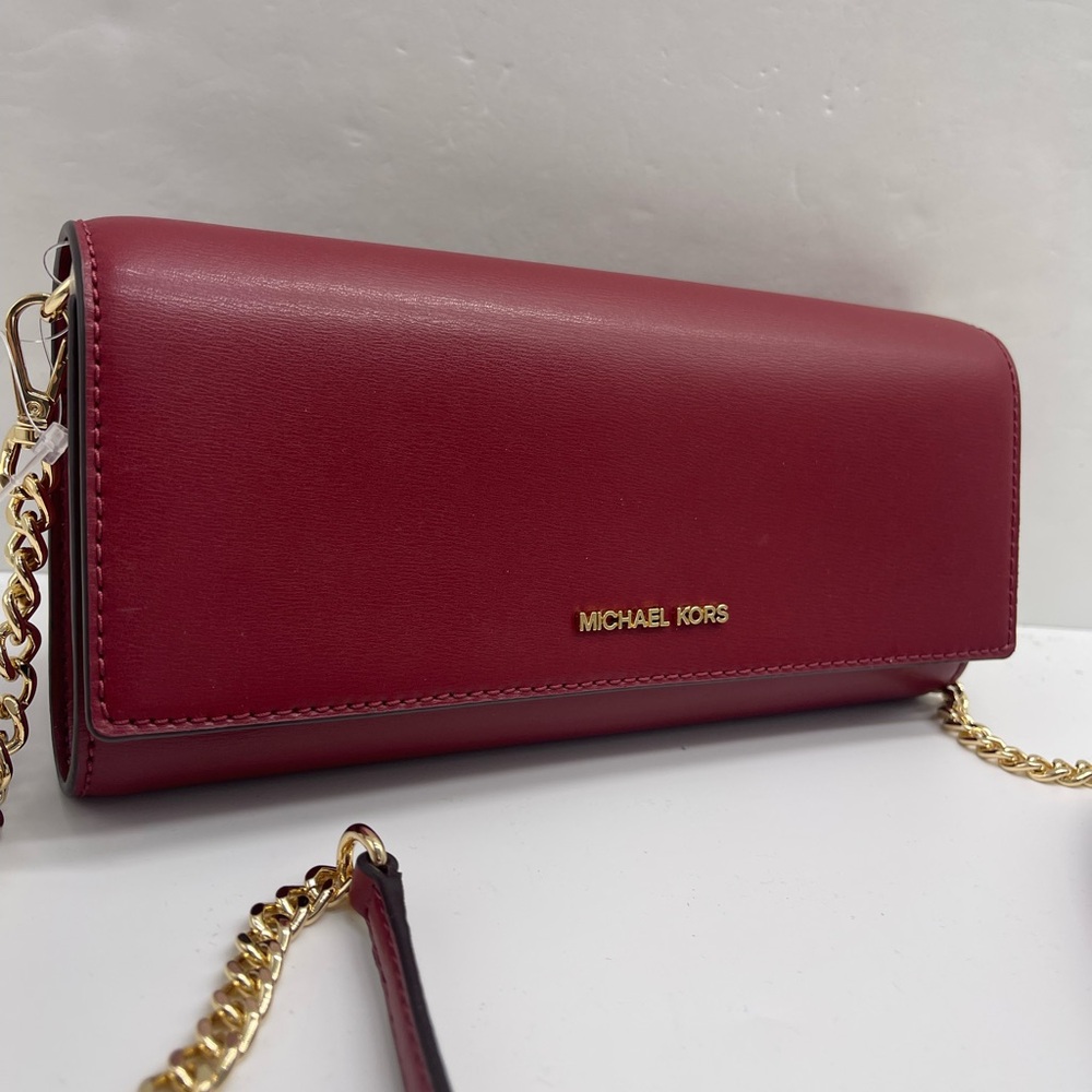 MICHAEL KORS Jet Set Md Leather Flap Clutch Crossbody Shoulder Bag Wallet
Cherry - Picture 2 of 16